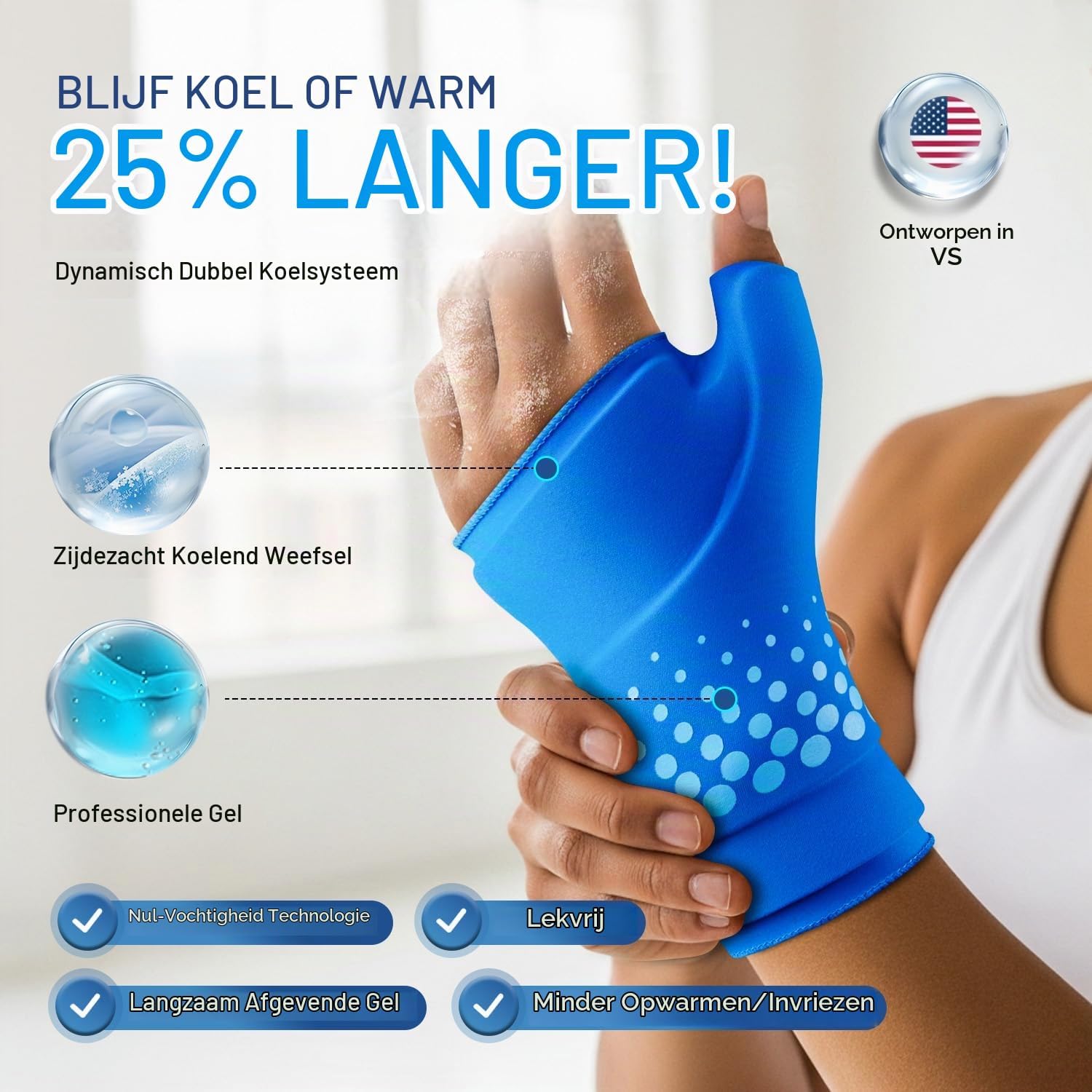 Detalle de Fitomo SKPW13 verstelbare gelpolsmanchet S/M voor warmte en kou