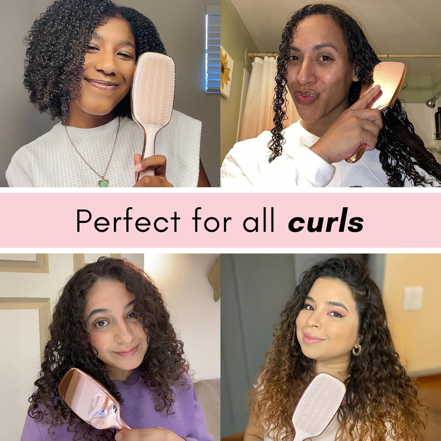Detalle 2 de Lily England Detangling & Styling Brush (Rose Gold) for 2c to 4c Curly Hair