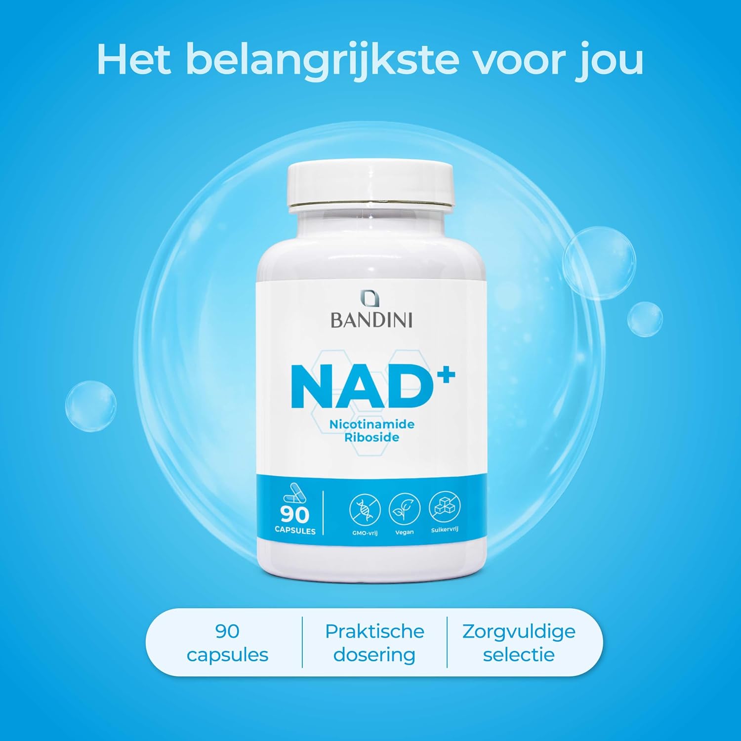Thumbnail 3 de BANDINI NAD+ nicotinamideribosidechloride capsules, 300 mg, vegan, 90 stuks