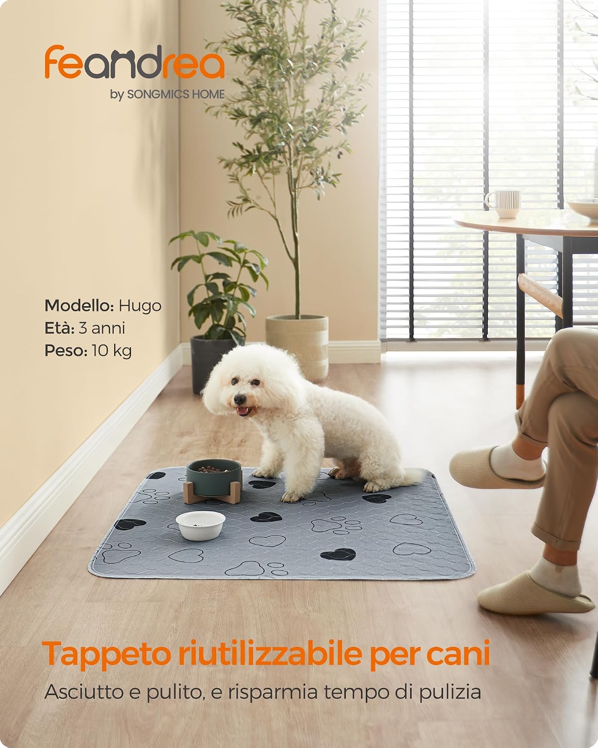 Detalle 2 de Feandrea PTD034G01 Tappeti Lavabili per Cani 91x86 cm