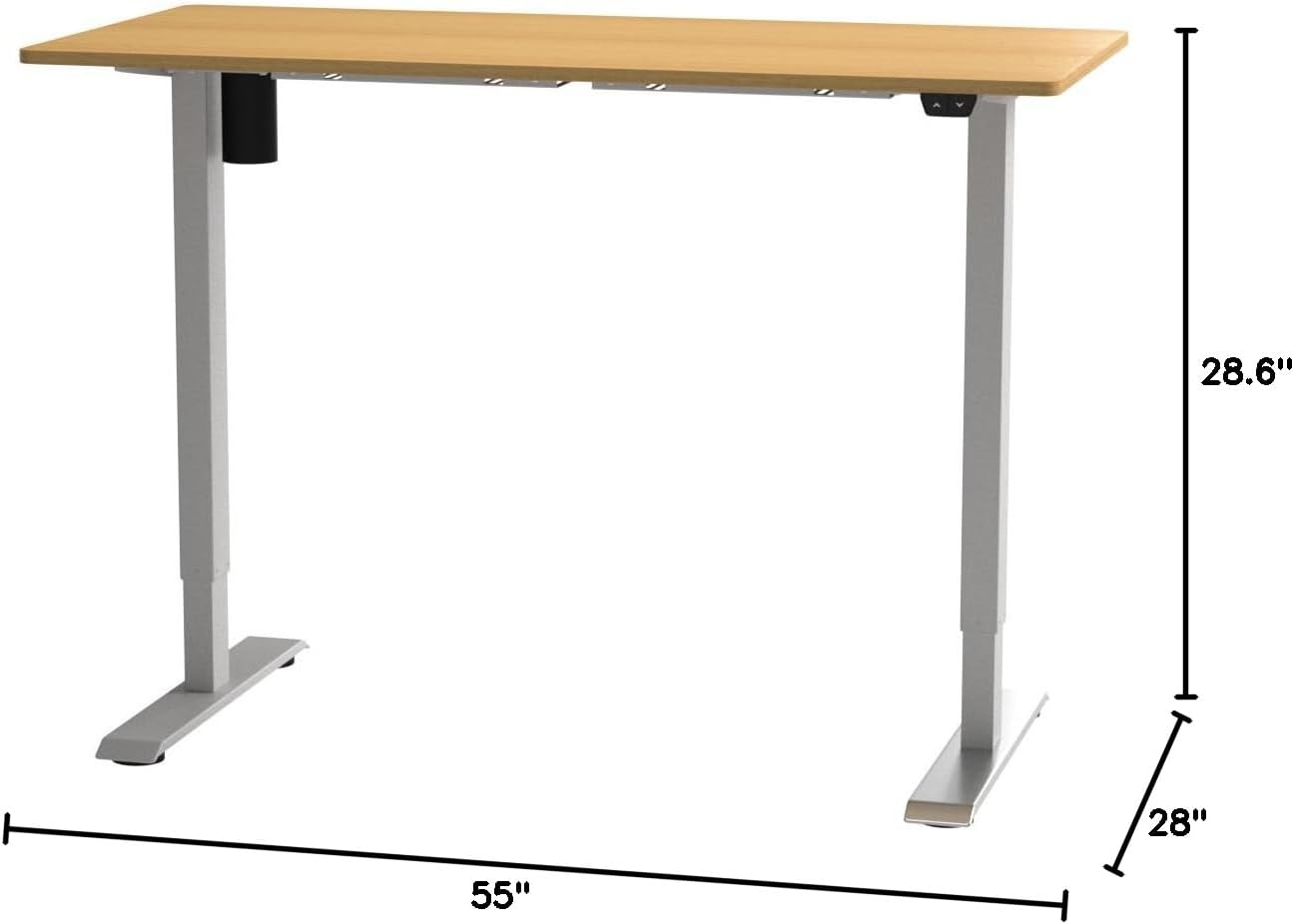 Detalle de FLEXISPOT EN1 55" x 28" Electric Standing Desk, Maple, 1" Seamless Top