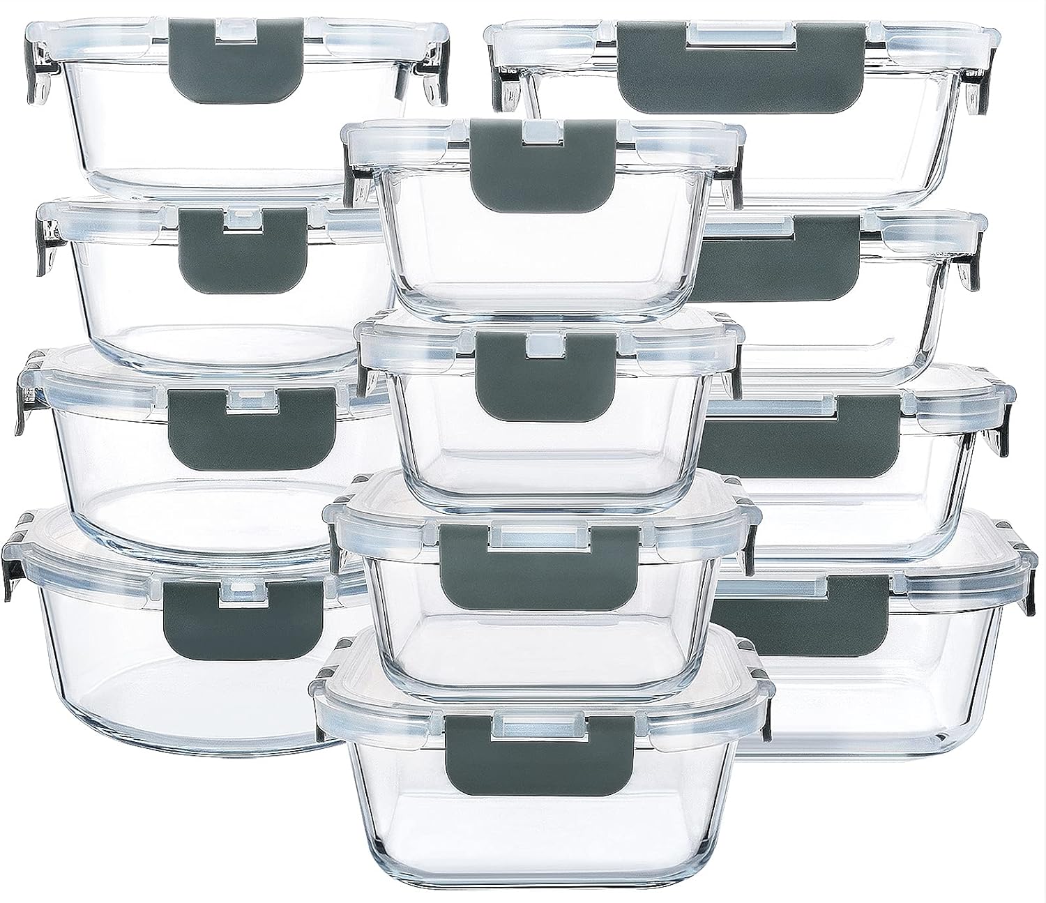 Detalle de M MCIRCO 24-Piece Glass Food Storage Containers 🍱