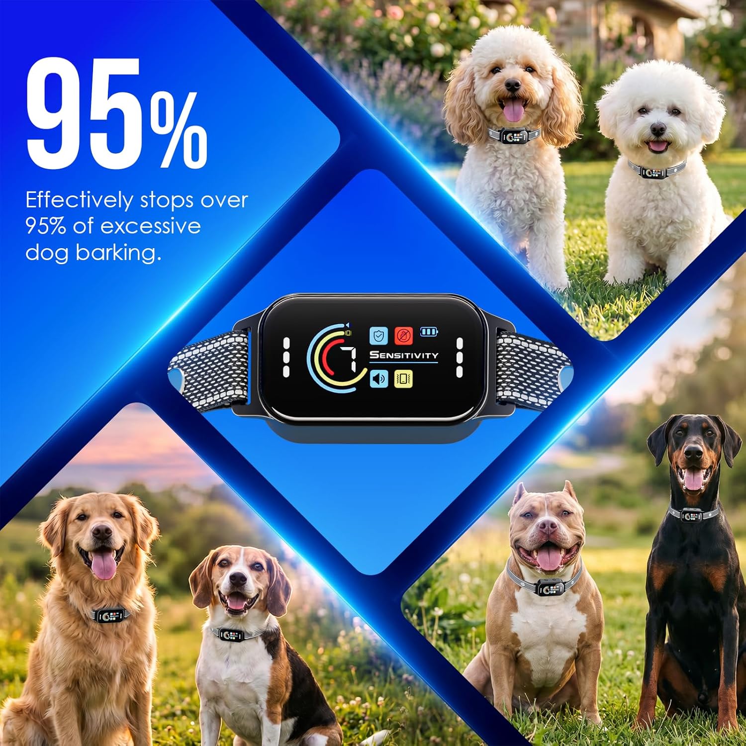 Detalle de Koguzl Dog Bark Collar 2 Pack: Humane Auto Anti-Barking Training for All Sizes