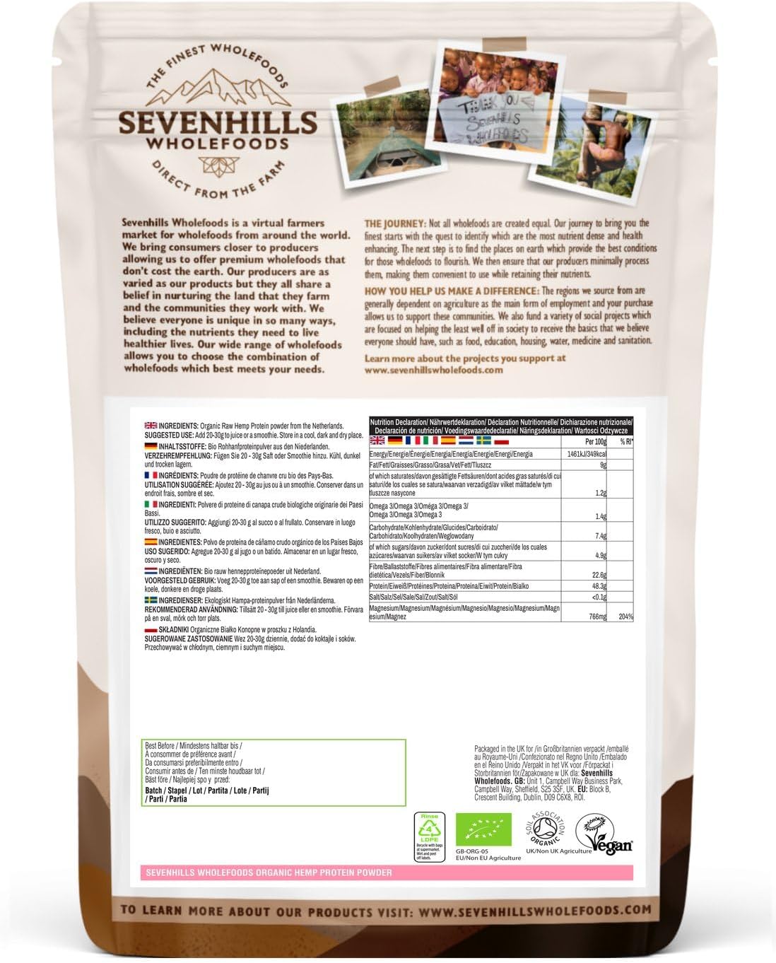 Thumbnail 1 de Sevenhills Wholefoods Proteína de Cáñamo Orgánica 3kg 🌱