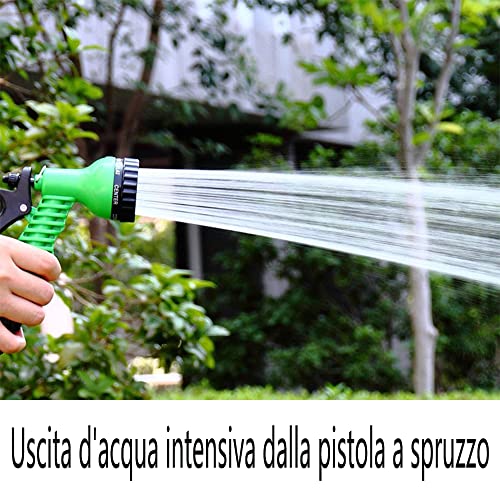 Thumbnail 3 de Tubo da Giardino Estensibile XIBALOM 15 m (50 ft) con Pistola Spruzzo 7 Funzioni e Adattatori Universali 1/2" e 3/4