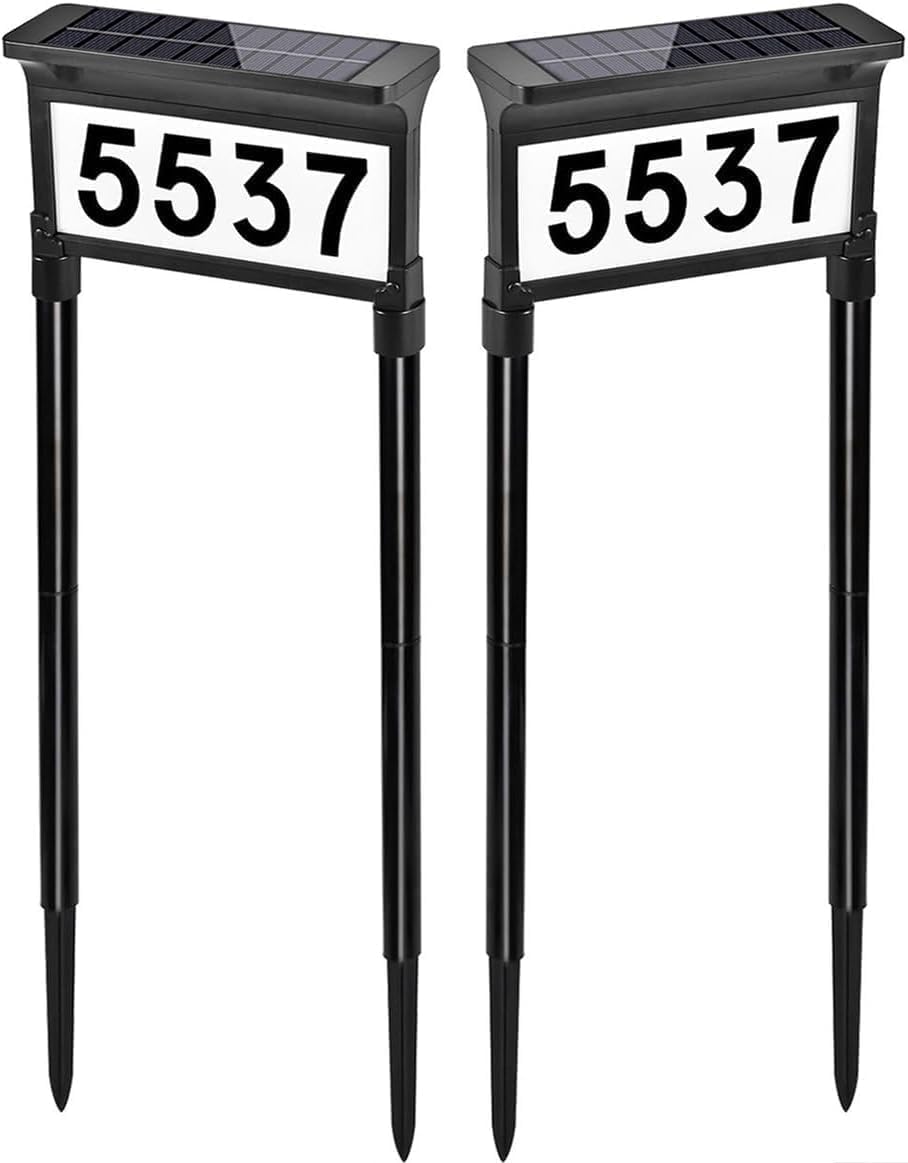 Detalle de Lacasa HN001 Solar Address Sign, Dual-Sided LED, 3 Colour Temperatures