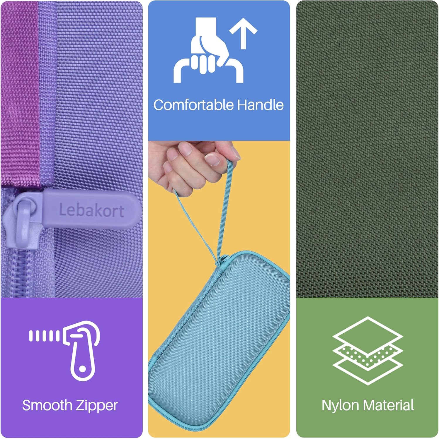 Detalle de Lebakort Hartschutzhülle für Sonos Roam / Roam 2 – robustes Etui aus Nylon und EVA