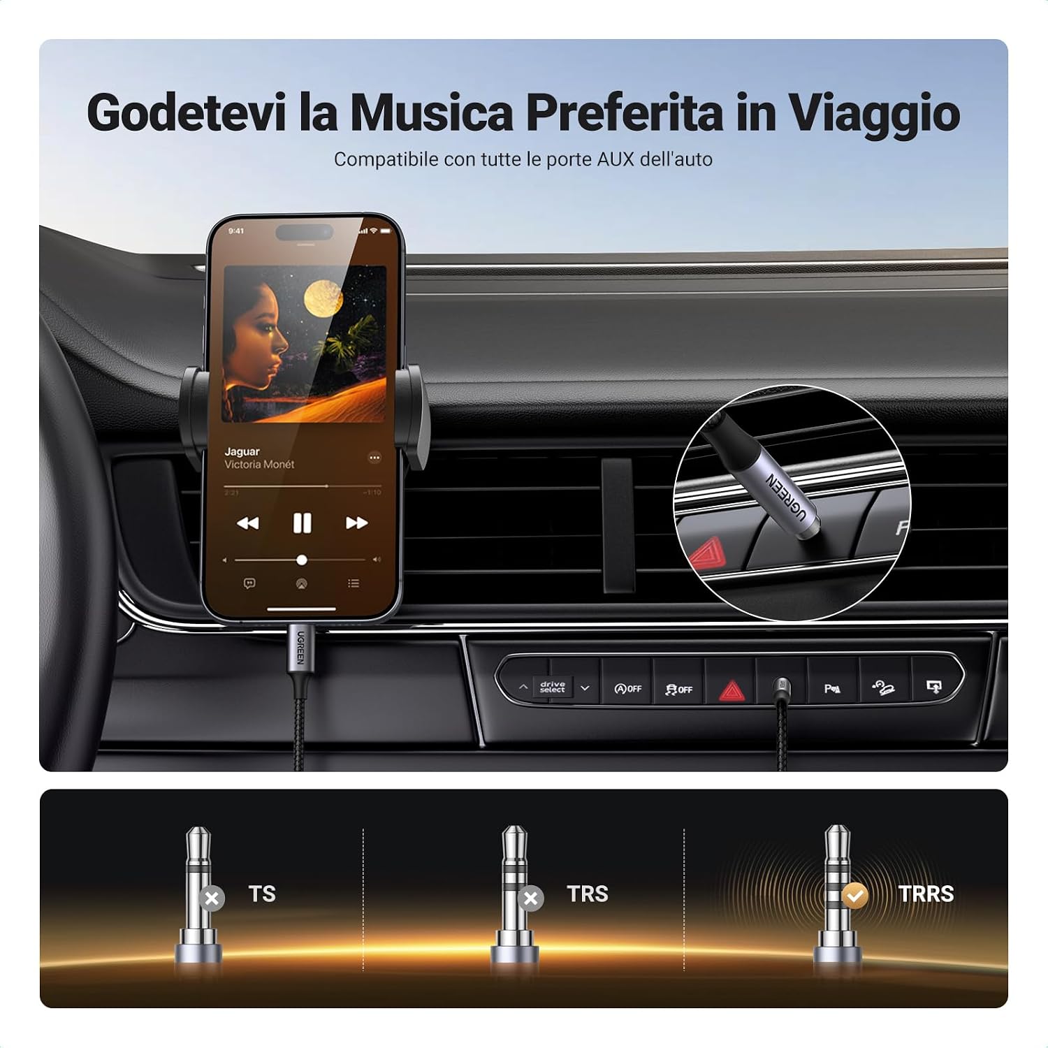 Detalle 2 de UGREEN Cavo USB C a Jack TRRS 1M