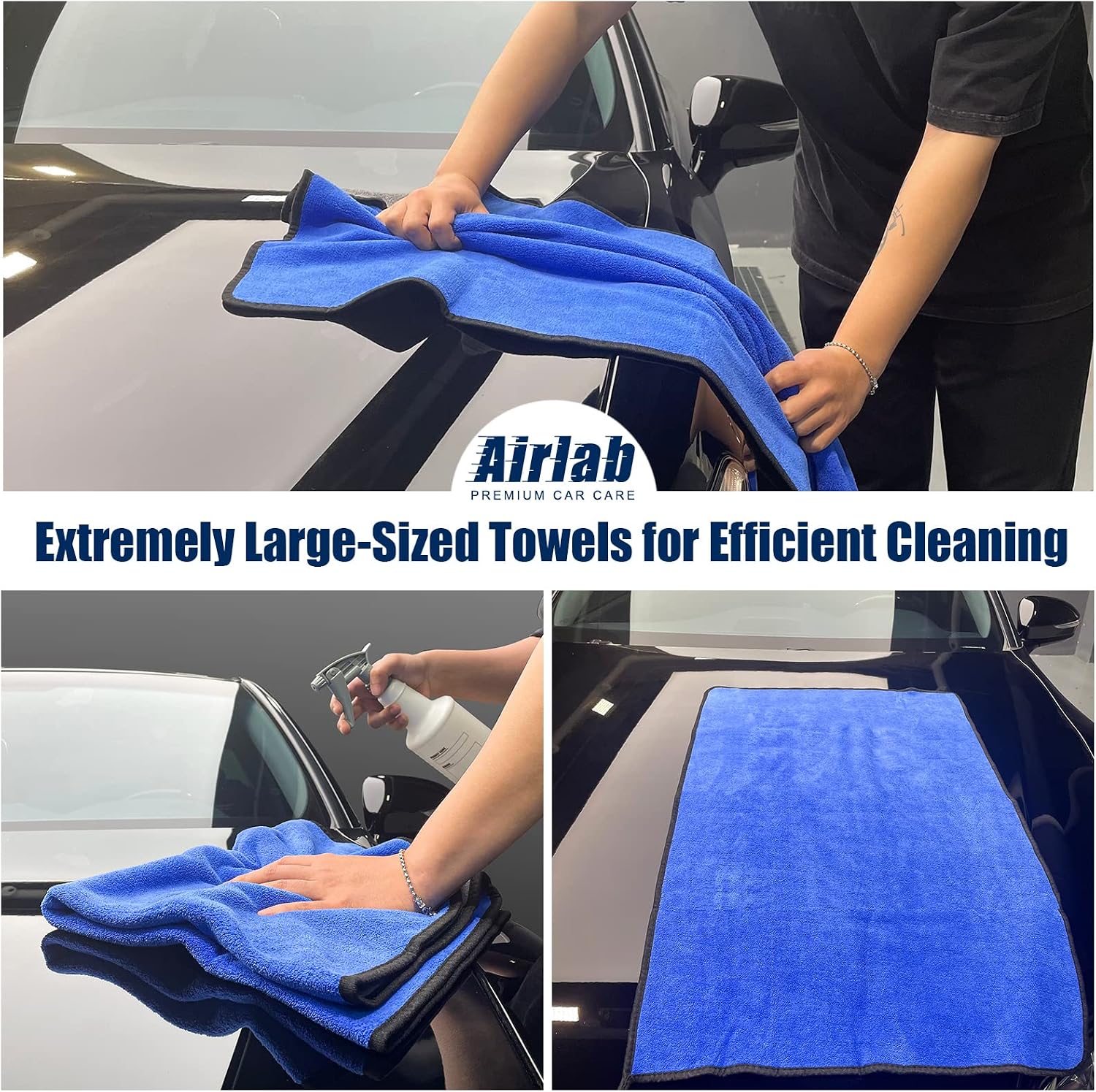 Detalle de Airlab Microfibre Cloth XXL 90x60cm (Dual-Sided) – 500GSM drying and detailing towel