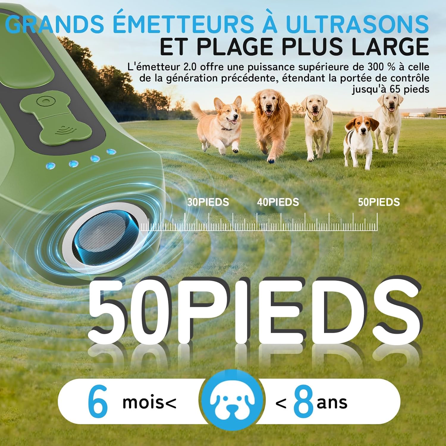 Detalle de Holercoco Anti Aboiement Chien — Dispositif Ultrasonique portable pour contrôler les aboiements