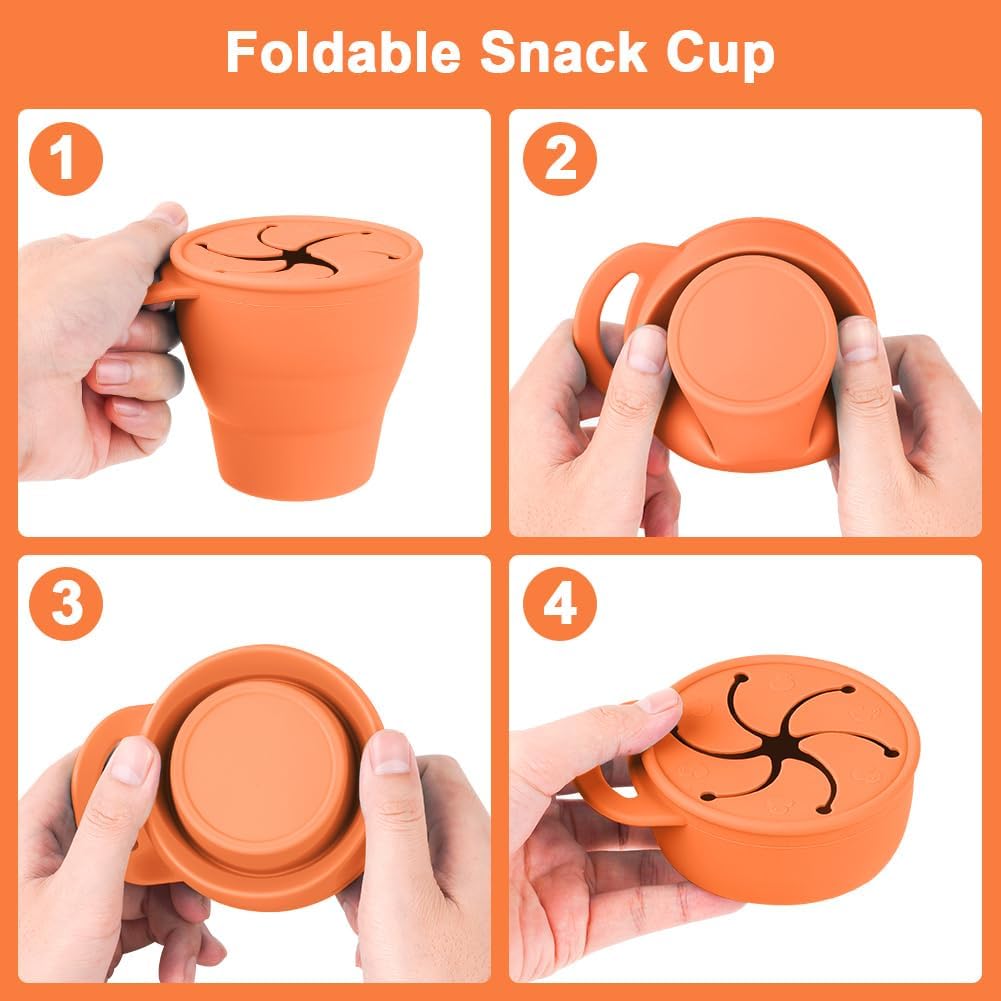 Thumbnail 2 de Vicloon Collapsible Silicone Baby Snack Cup (Orange)