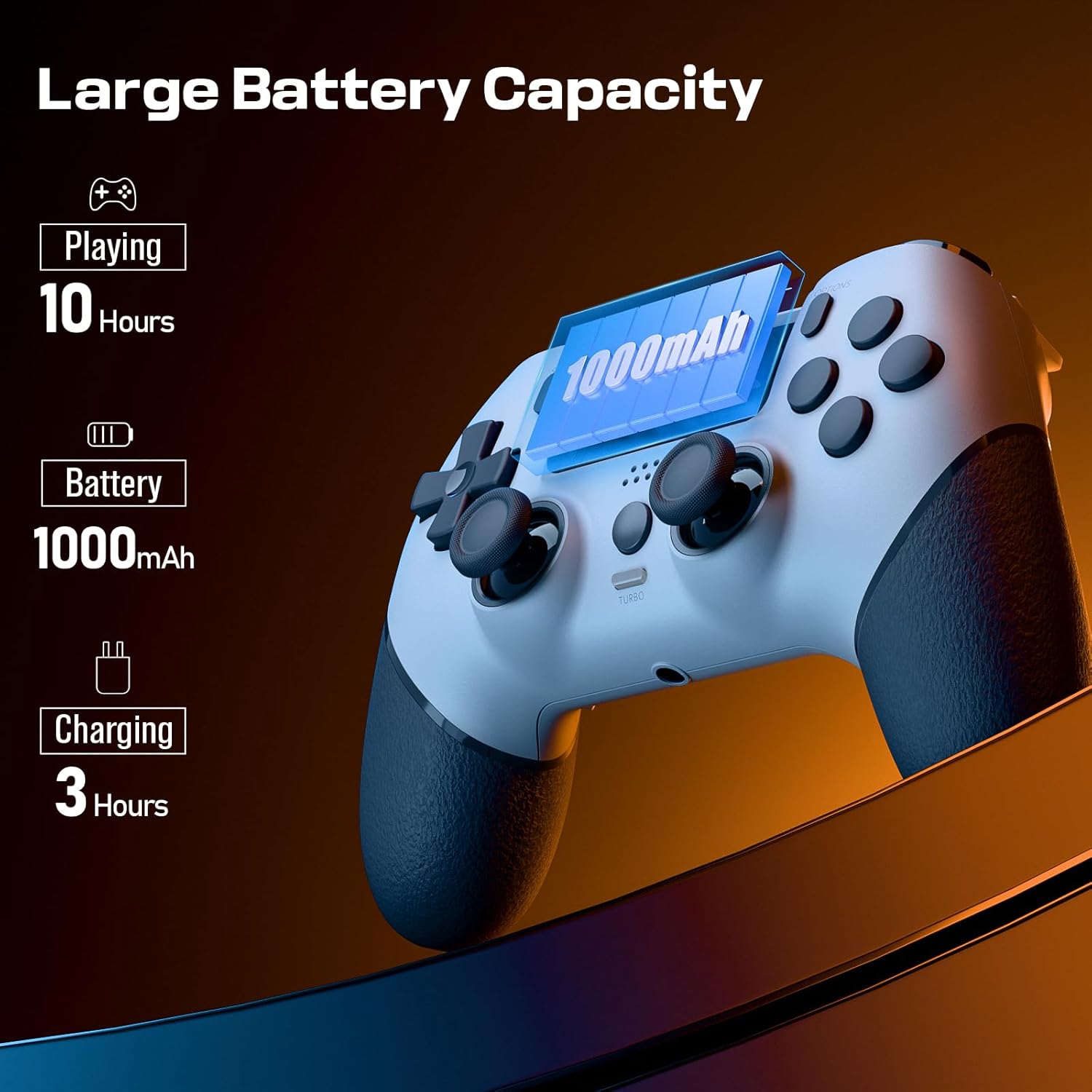 Thumbnail 6 de CHEREEKI Wireless Controller for PS4 (Bluetooth) with 6-Axis, Dual Vibration, Touch Panel & Back Paddles – White