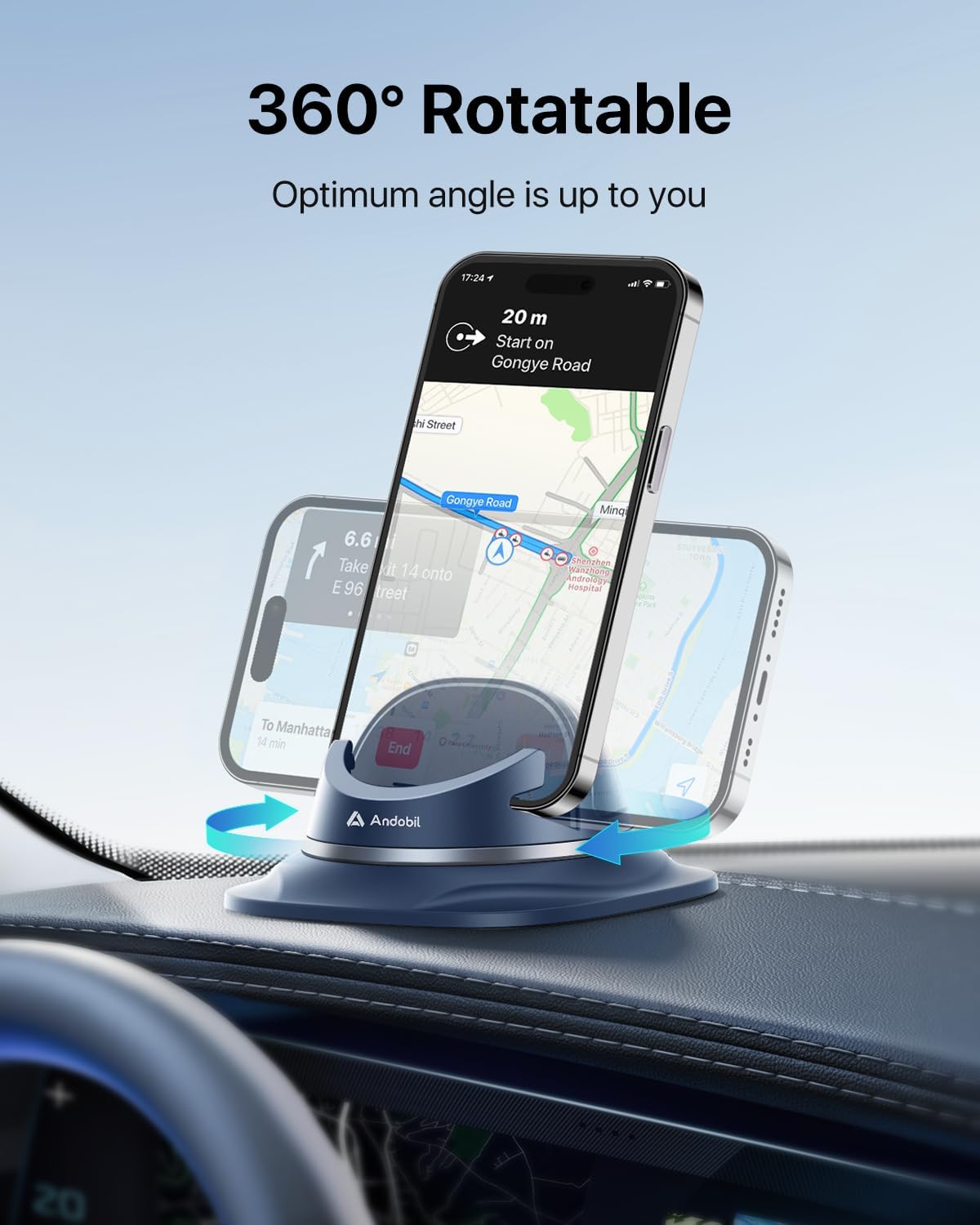 Detalle 2 de andobil Car Phone Holder for Cars (2026) – Simple & Firm Hold Dashboard Mount