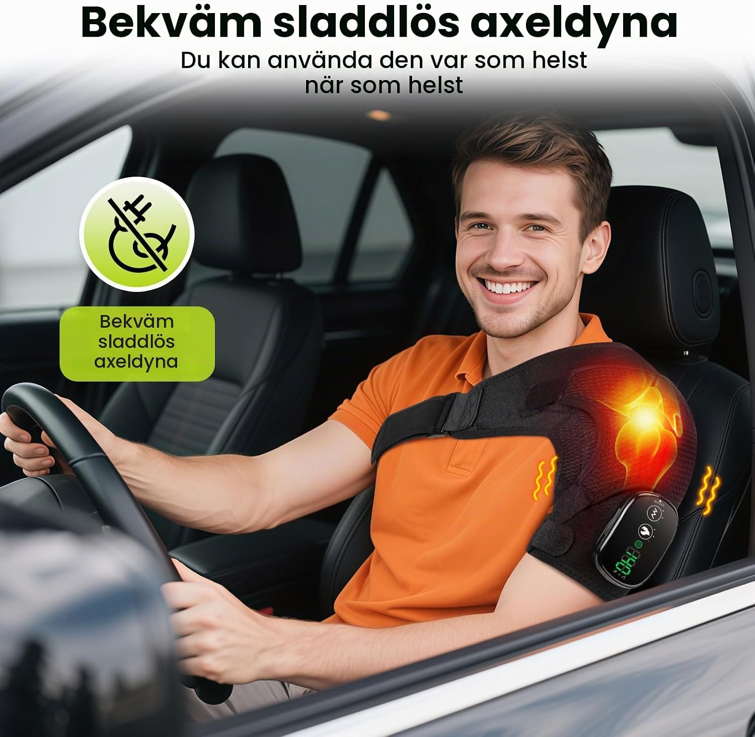 Detalle 2 de FlareMore trådlös axelmassagedyna med värme, vibration och touchkontroll