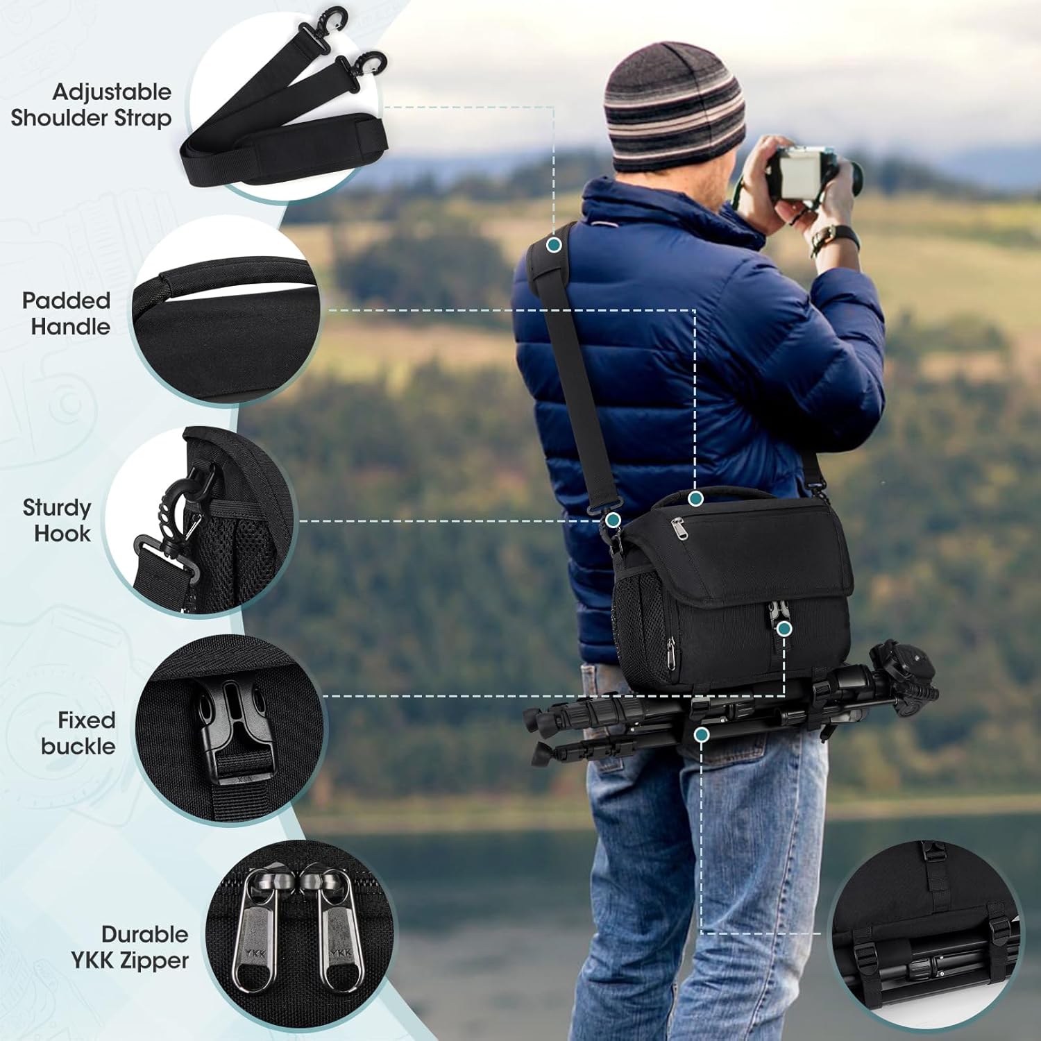 Thumbnail 5 de RAINSMORE Camera Bag Professional