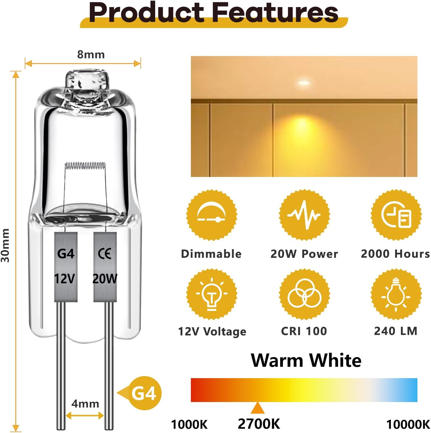 Detalle 2 de Morotty G4 Halogenlampe 20W 240LM