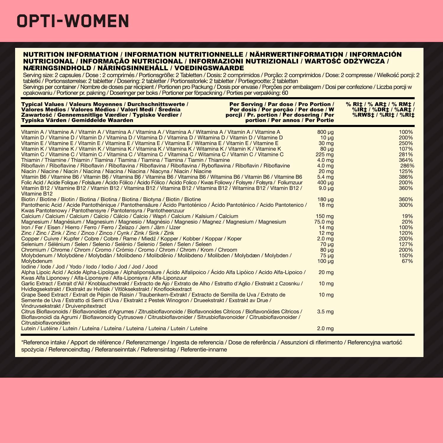 Thumbnail 6 de Optimum Nutrition Opti-Women Multivitamin 120 Kapseln