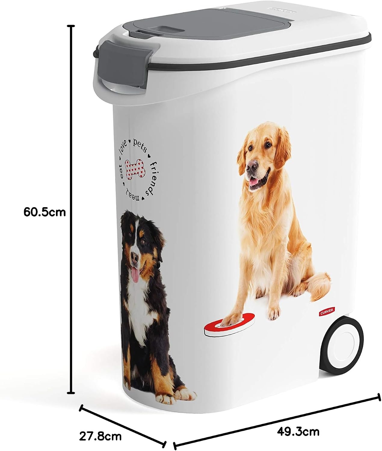 Thumbnail 3 de Curver Contenedor de comida para mascotas con ruedas 20 Kg / 54 L | Sellado de goma antiolores
