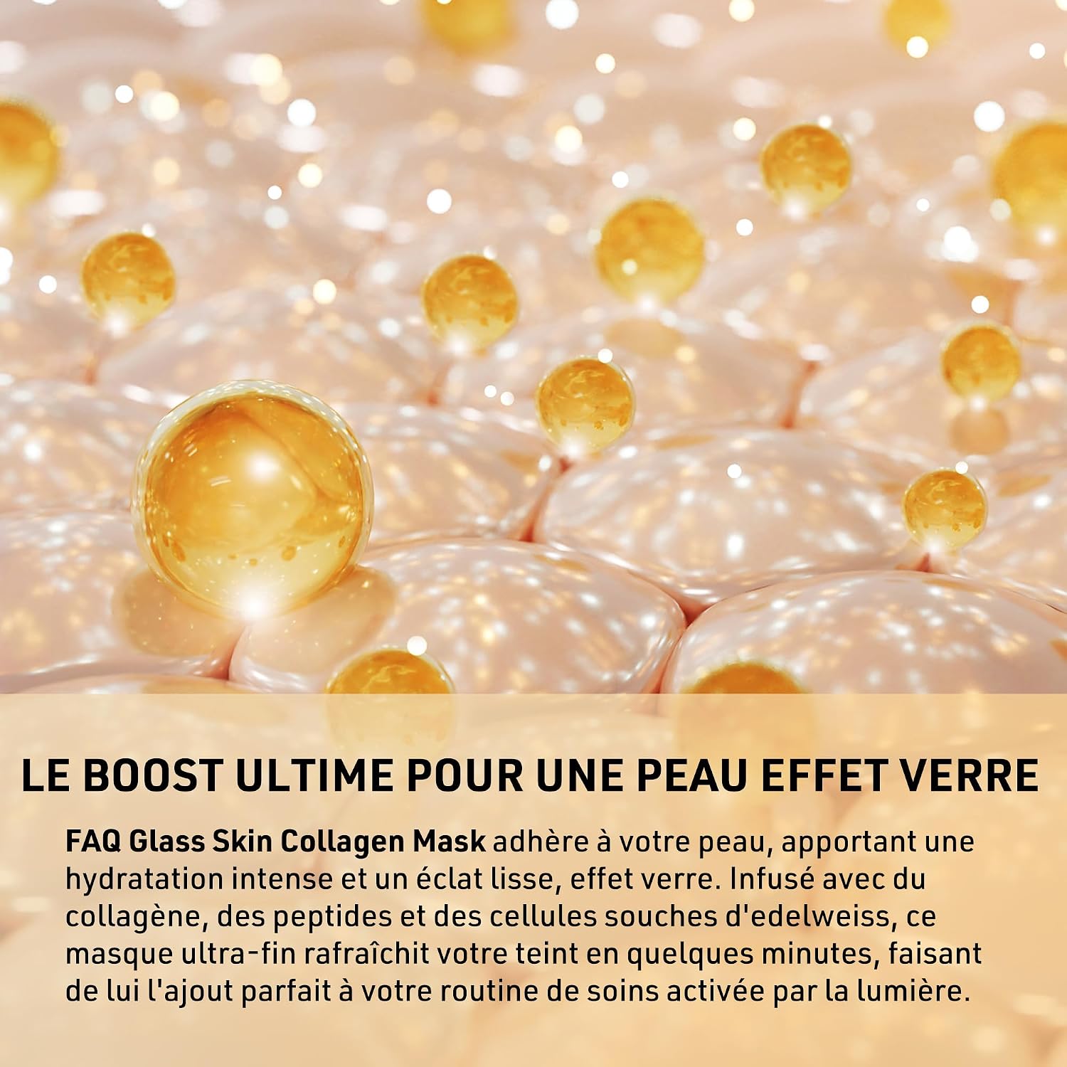 Detalle de FAQ Glass Skin Masque Visage au Collagène – Soin Hydratant & Éclat (5 pcs)