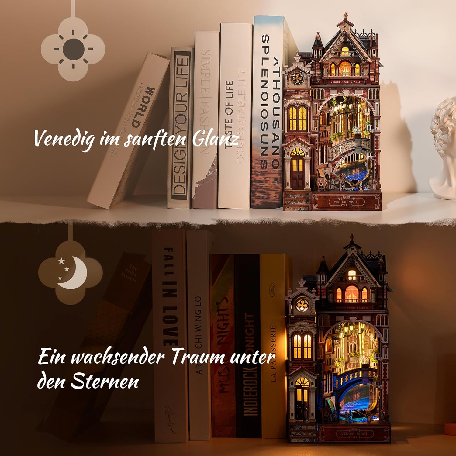 Thumbnail 4 de Venice Night Starlit Book Nook Kit 3D