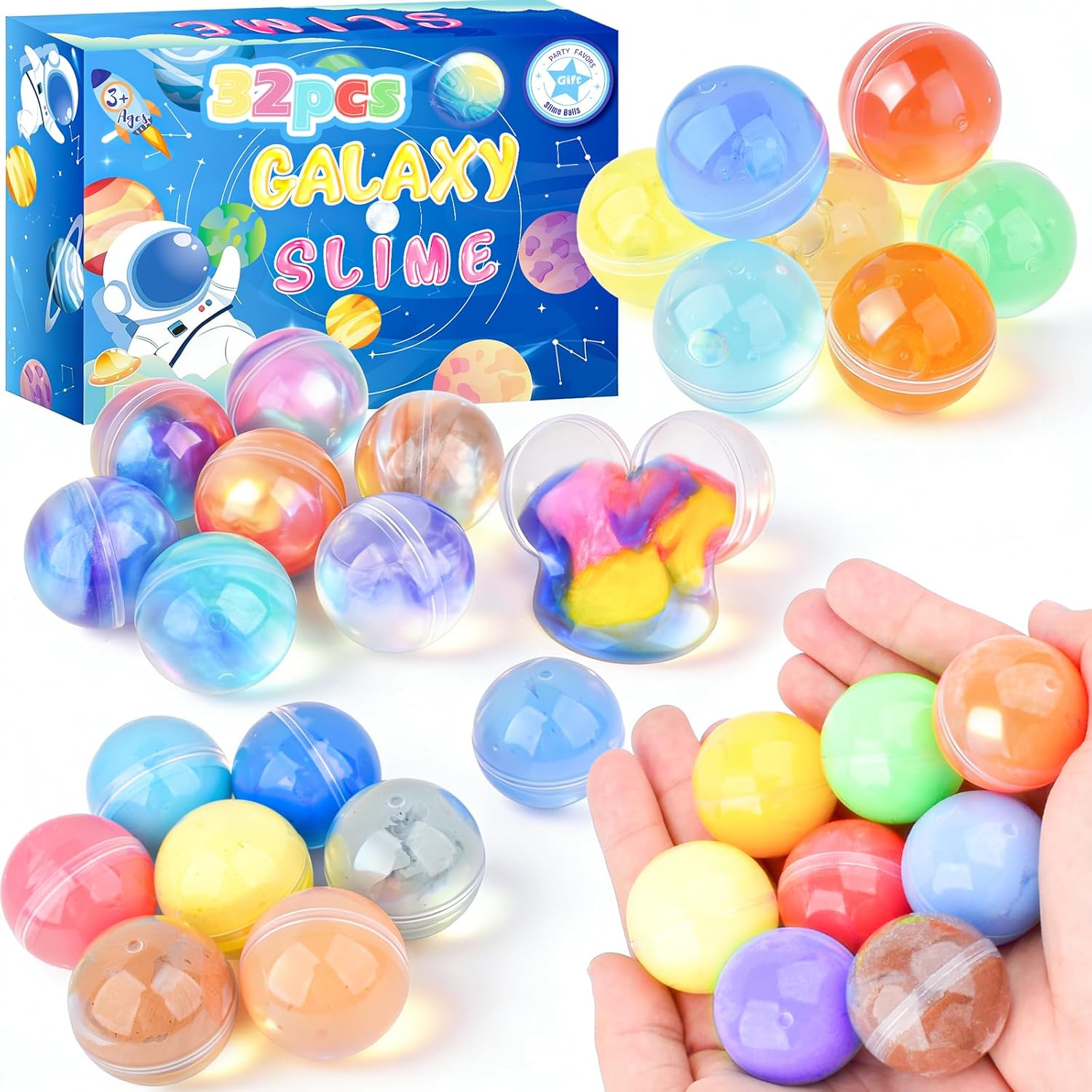 Thumbnail 5 de 32 Pack Galaxy Slime Ball slime party favours – super soft, stretchy and non-sticky