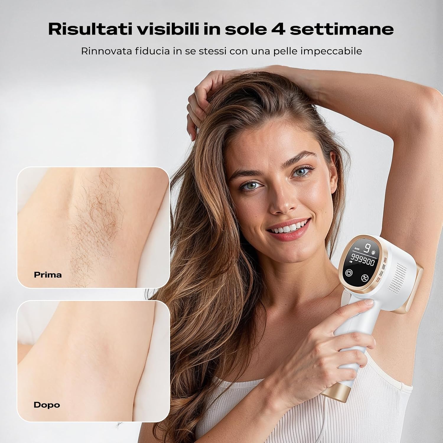 Thumbnail 5 de 21J Epilatore Luce Pulsata con Raffreddamento a Ghiaccio 8°C – Depilazione IPL con Display LCD e Sicurezza a Contatto