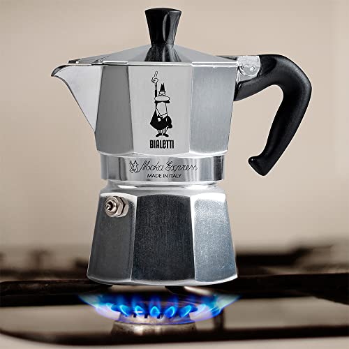 Detalle de Bialetti Caffettiera Moka Express 1 Tazza (60 ml) con Manico anti scottatura – Alluminio