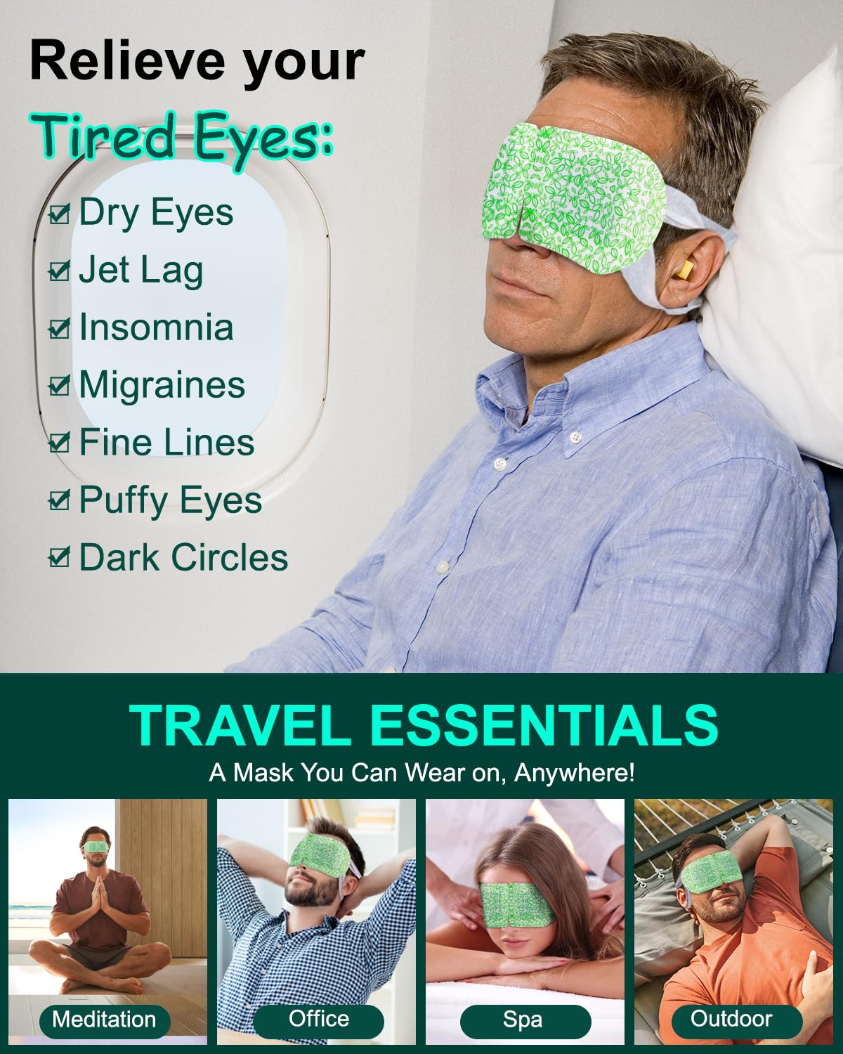 Detalle de Steam Eye Masks 16-Pack Self-Heating for Dry Eyes 😴