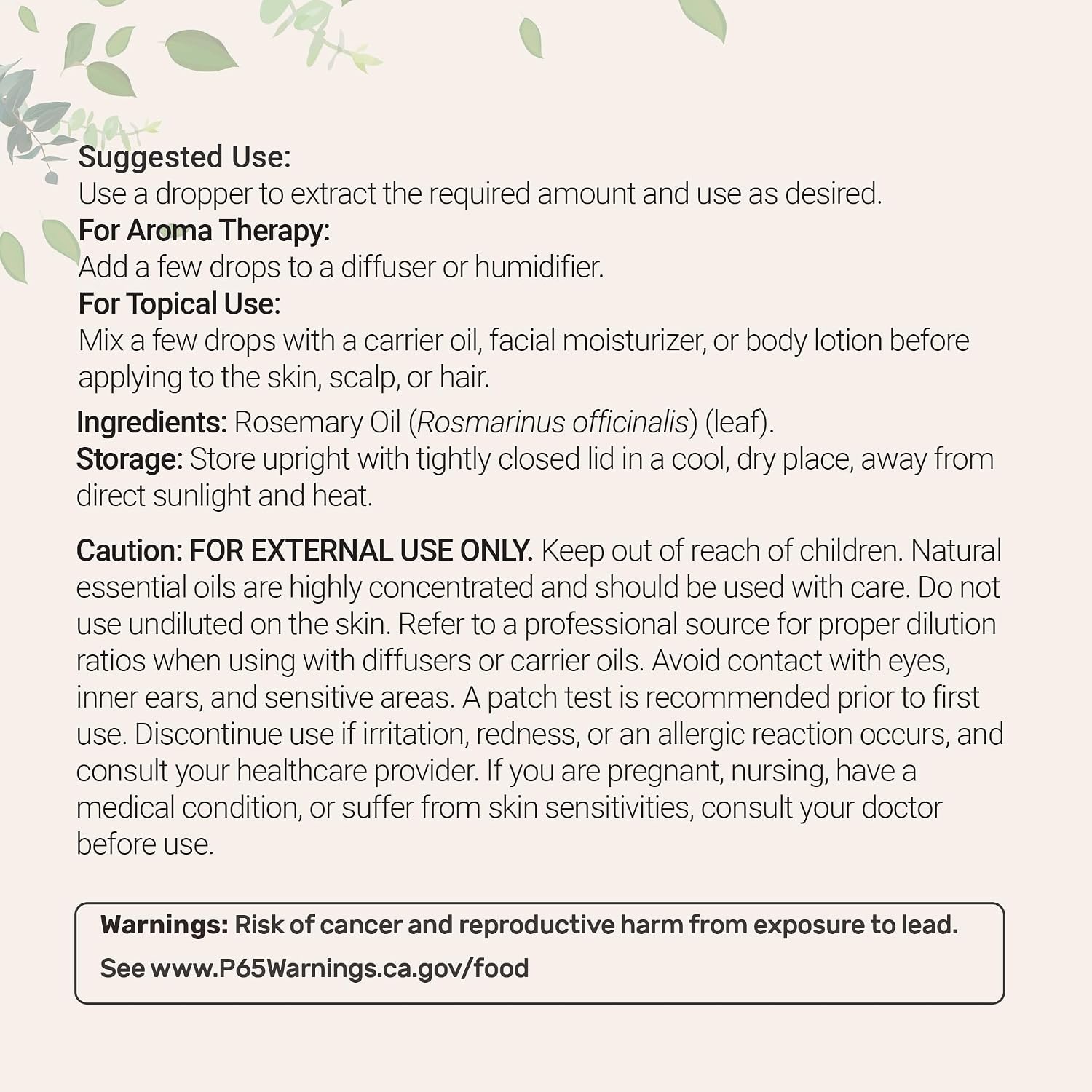 Detalle 2 de Micro Ingredients Rosemary Essential Oil 8 fl oz