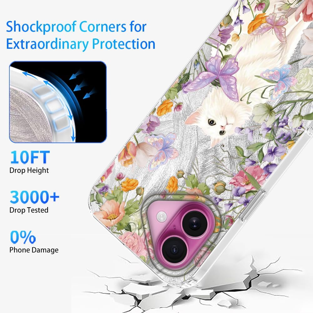 Thumbnail 1 de Tedyhulle Hülle für iPhone 16 6,1" – Blumenkatze TPU-Silikon Hülle