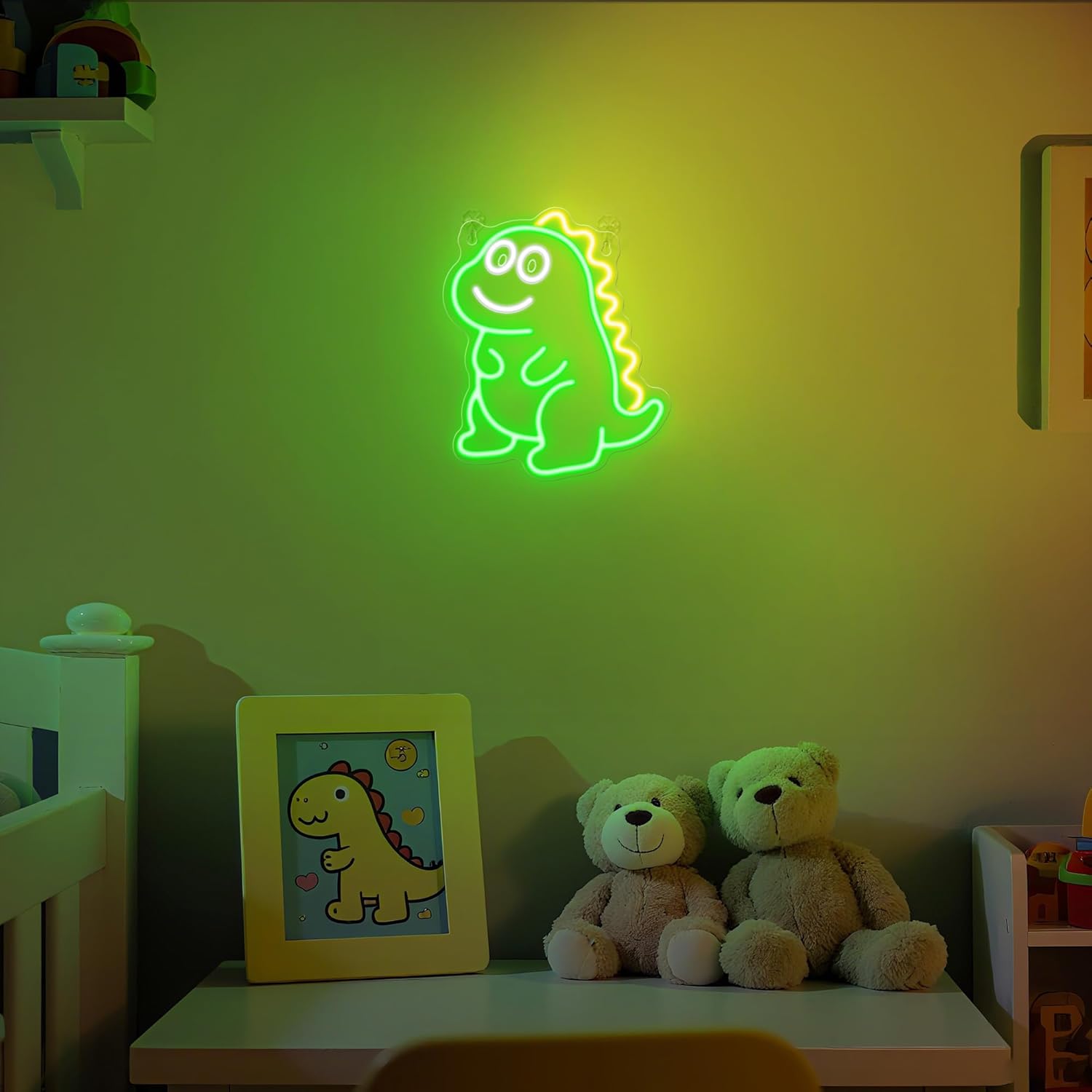 Thumbnail 1 de CoolGift Mart Dinosaurier Neon-Schild – dimmbare Wand- & Tischdekoration mit Silikon-LED für Party, Haus und Garten