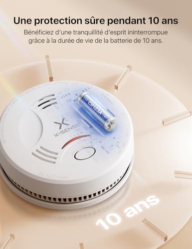 Detalle de X-Sense Détecteur de Fumée SD11, Lot de 2 – Batterie scellée 10 ans, ABS ignifuge