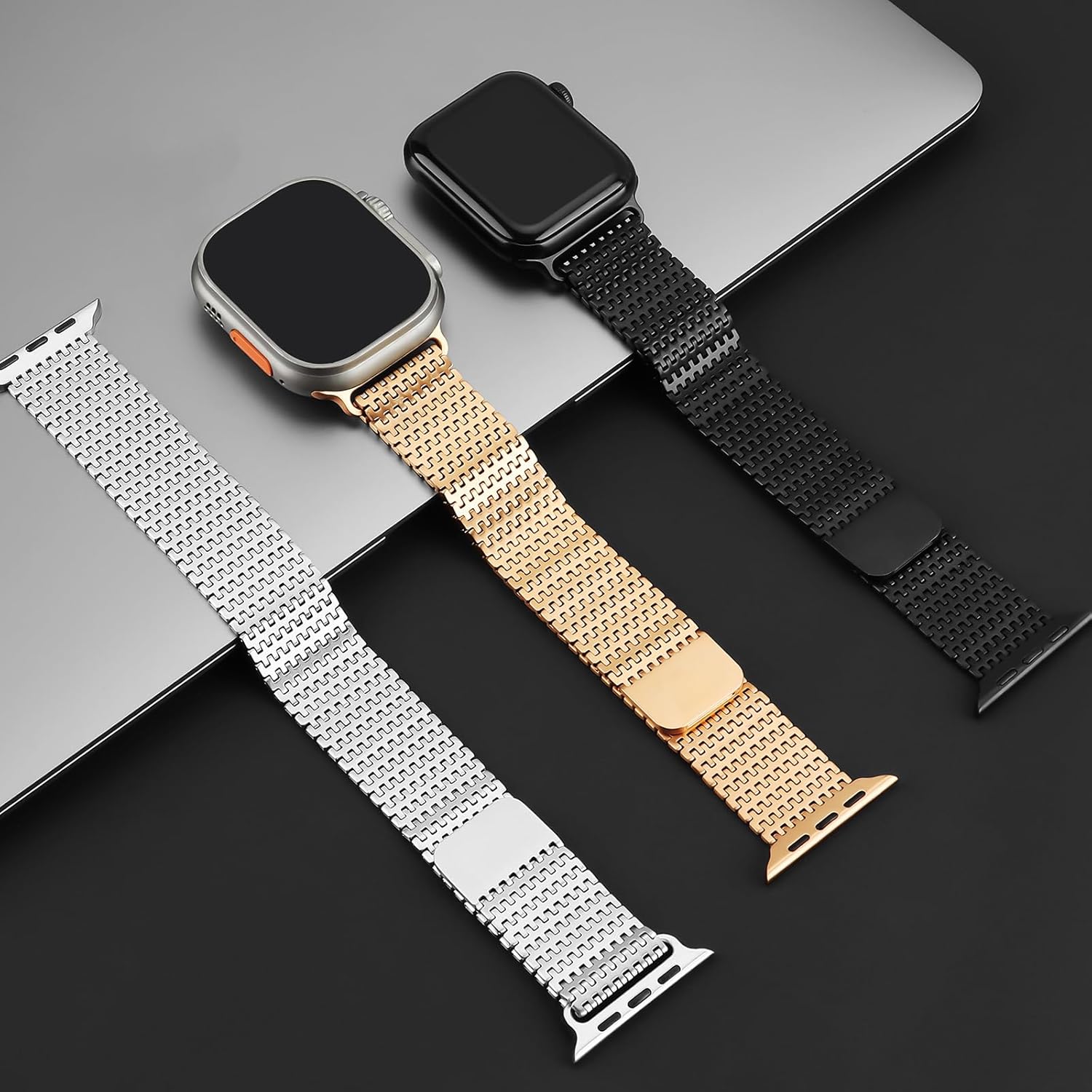 Thumbnail 2 de Anlinser Magnetic Stainless Steel Apple Watch Strap – Rose Gold (46/45/44/42mm) for Ultra/Series