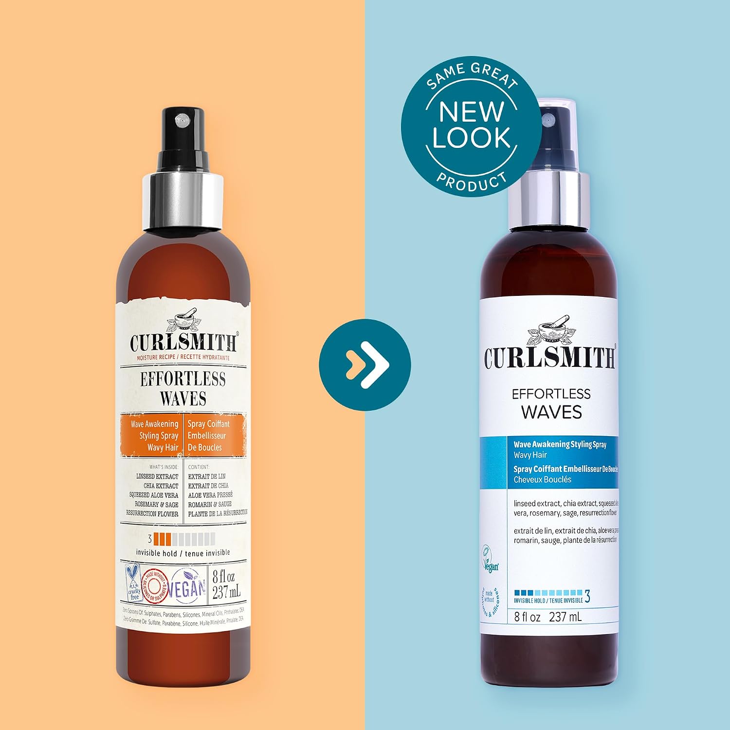 Detalle 1 de CURLSMITH Effortless Waves Styling Spray voor golvend en krullend haar, 237 ml