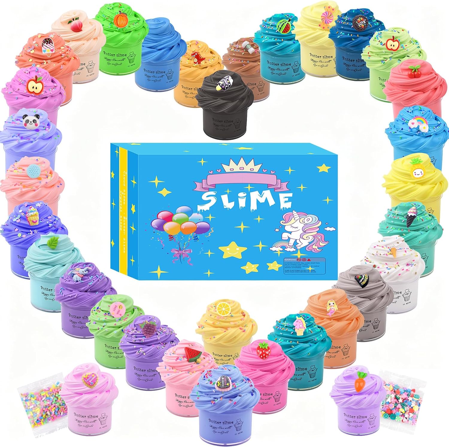 Detalle 2 de Fluffy Mini Butter Slime Kit 32-pack