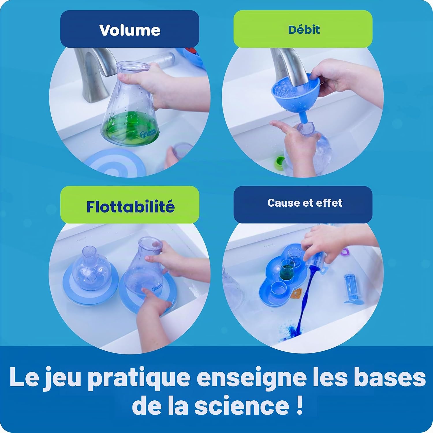 Detalle de Learning Resources LER2945 Splashology Water Lab, kleine blauwe waterexperimenteerset