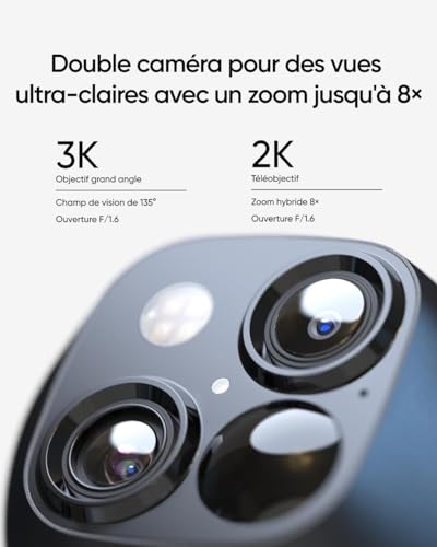Thumbnail 1 de eufy SoloCamS340 3K – Caméra de surveillance extérieure sans-fil, solaire et 360°