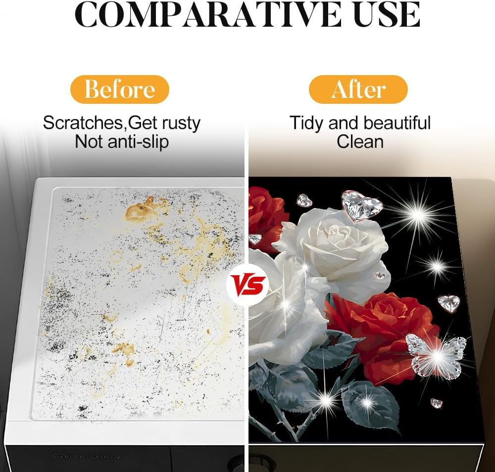 Thumbnail 3 de Needa One Rose Butterfly Washer and Dryer Top Cover Mat, 28.35 x 20.47 in