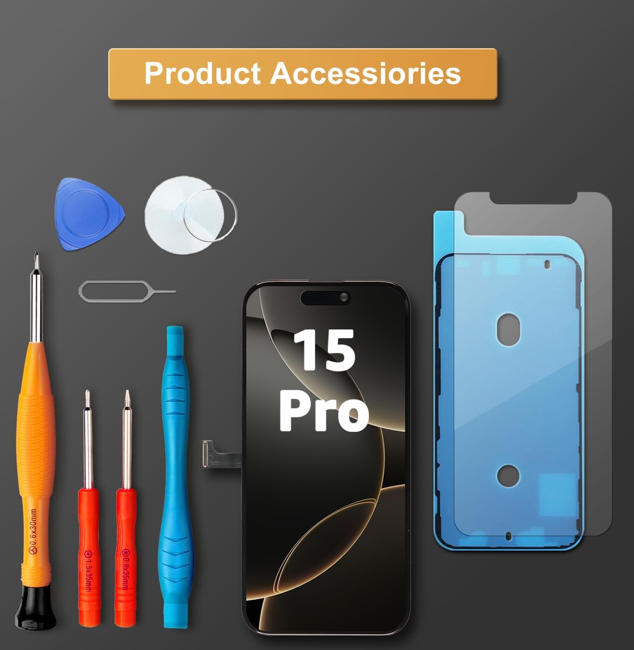 Detalle de LL TRADER iPhone 15 Pro Screen Replacement, 6.1-inch FHD Display