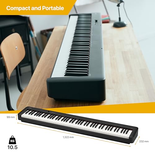 Detalle de Casio CDP-S110BK: Pianoforte digitale a 88 tasti pesati in nero, compatto e versatile