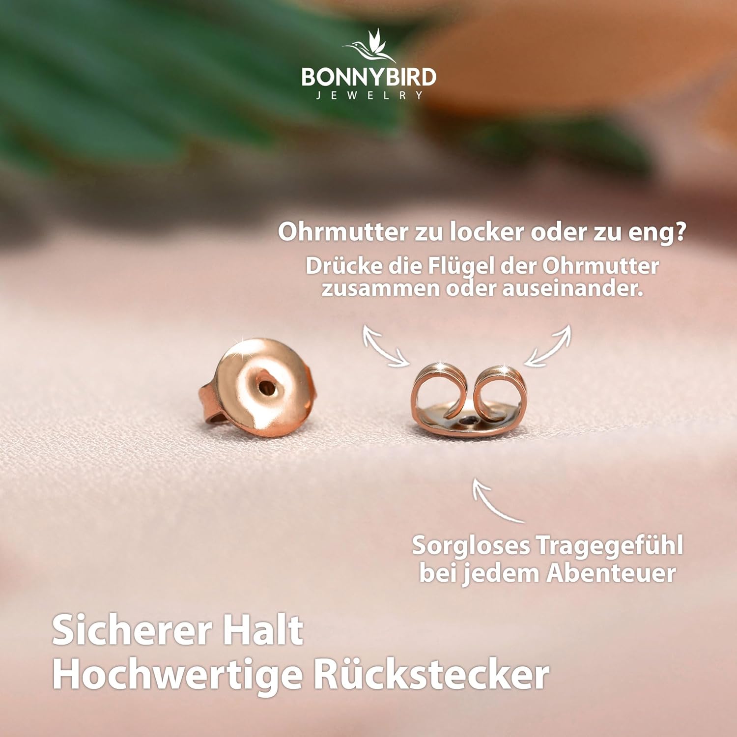 Thumbnail 4 de BONNYBIRD Herz-Ohrringe aus Edelstahl – hypoallergen, wasserfest, in Rosegold, Silber oder Gold matt