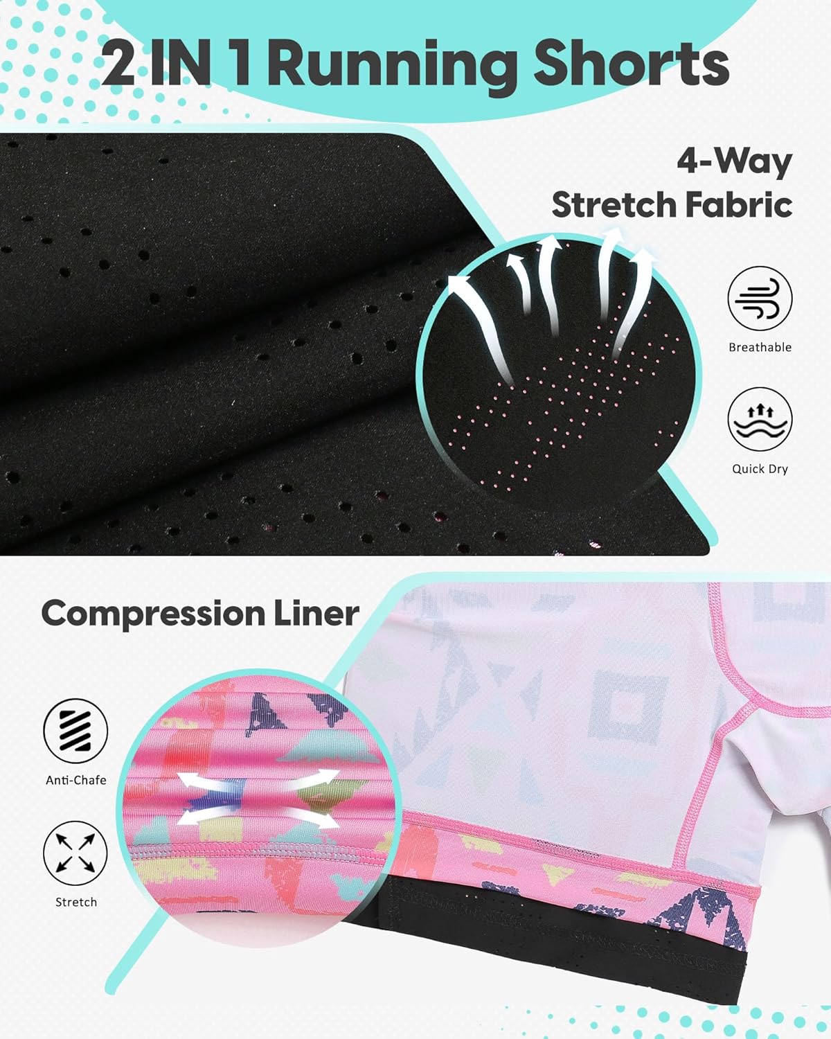 Thumbnail 4 de maamgic Men’s 2-in-1 Running Shorts with Compression Liner (5")