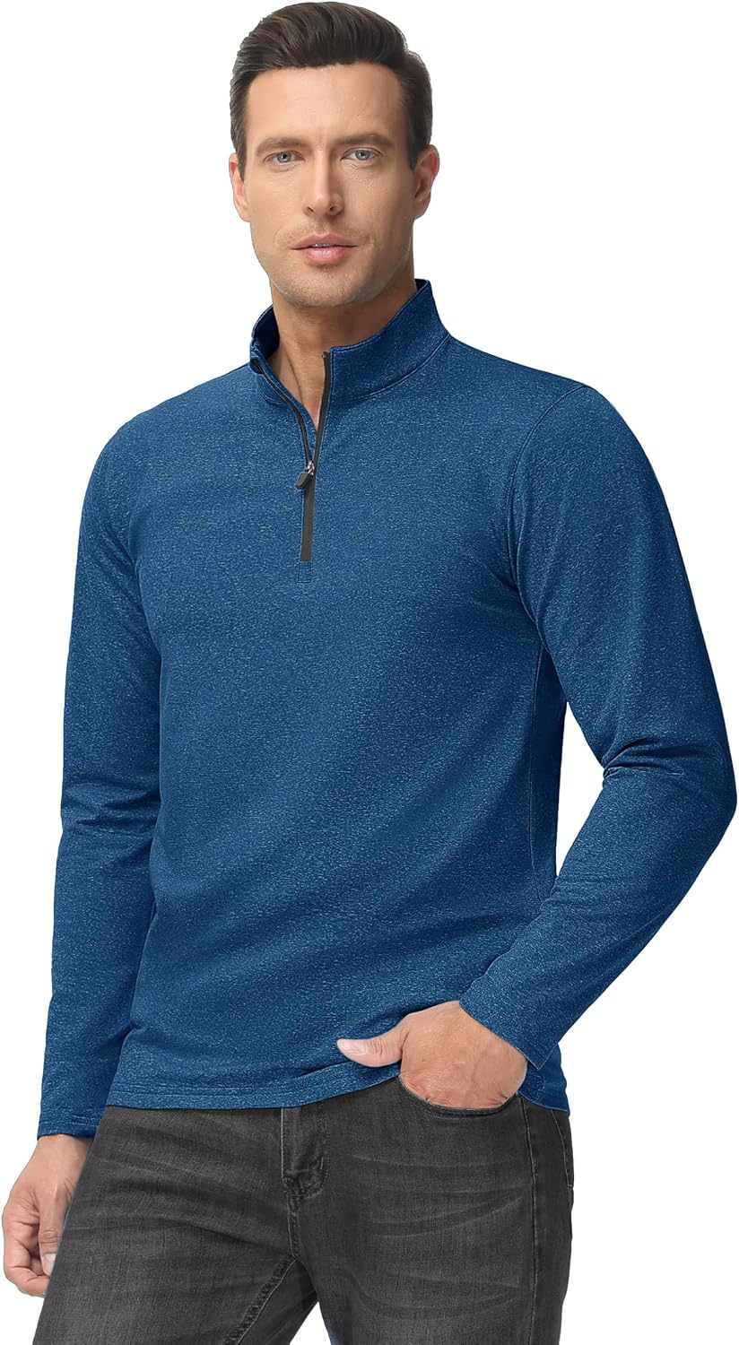 Detalle 2 de TACVASEN Men's 1/4-Zip Fleece Pullover, Lightweight Long-Sleeve Shirt