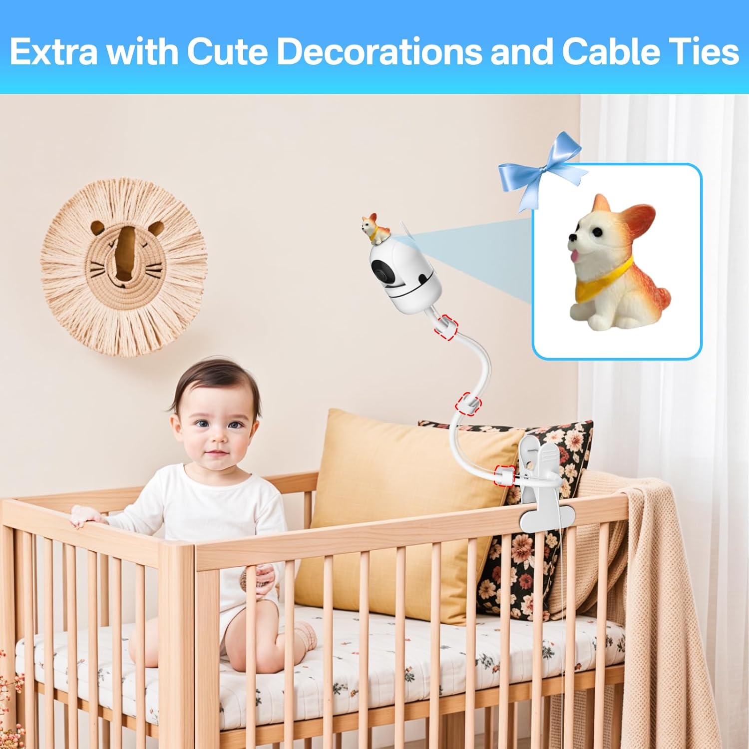 Thumbnail 6 de Universal 19.4" Flexible Gooseneck Baby Monitor Mount for HelloBaby, VTech, Infant Optics and More