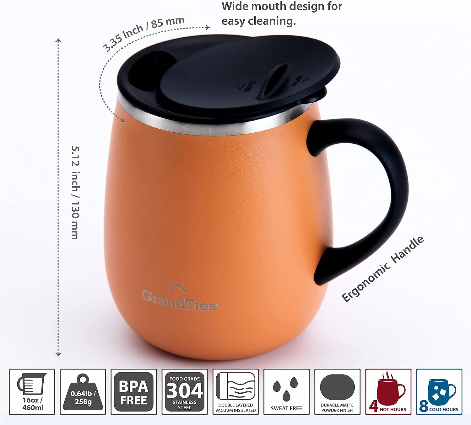 Detalle de Grandties Insulated Coffee Mug 16 oz
