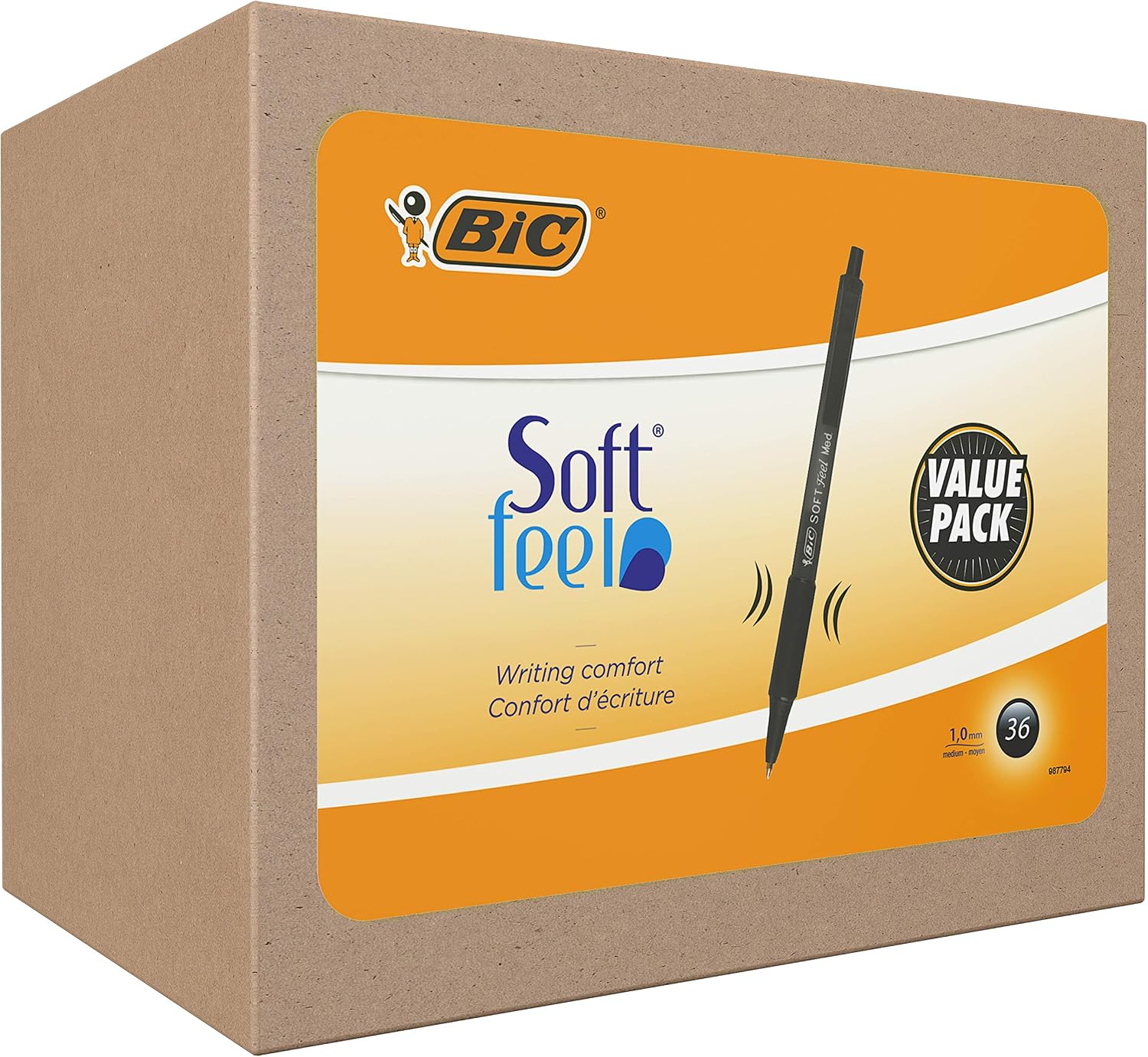 Detalle de BIC Soft Feel bolígrafos retráctiles 1,0 mm