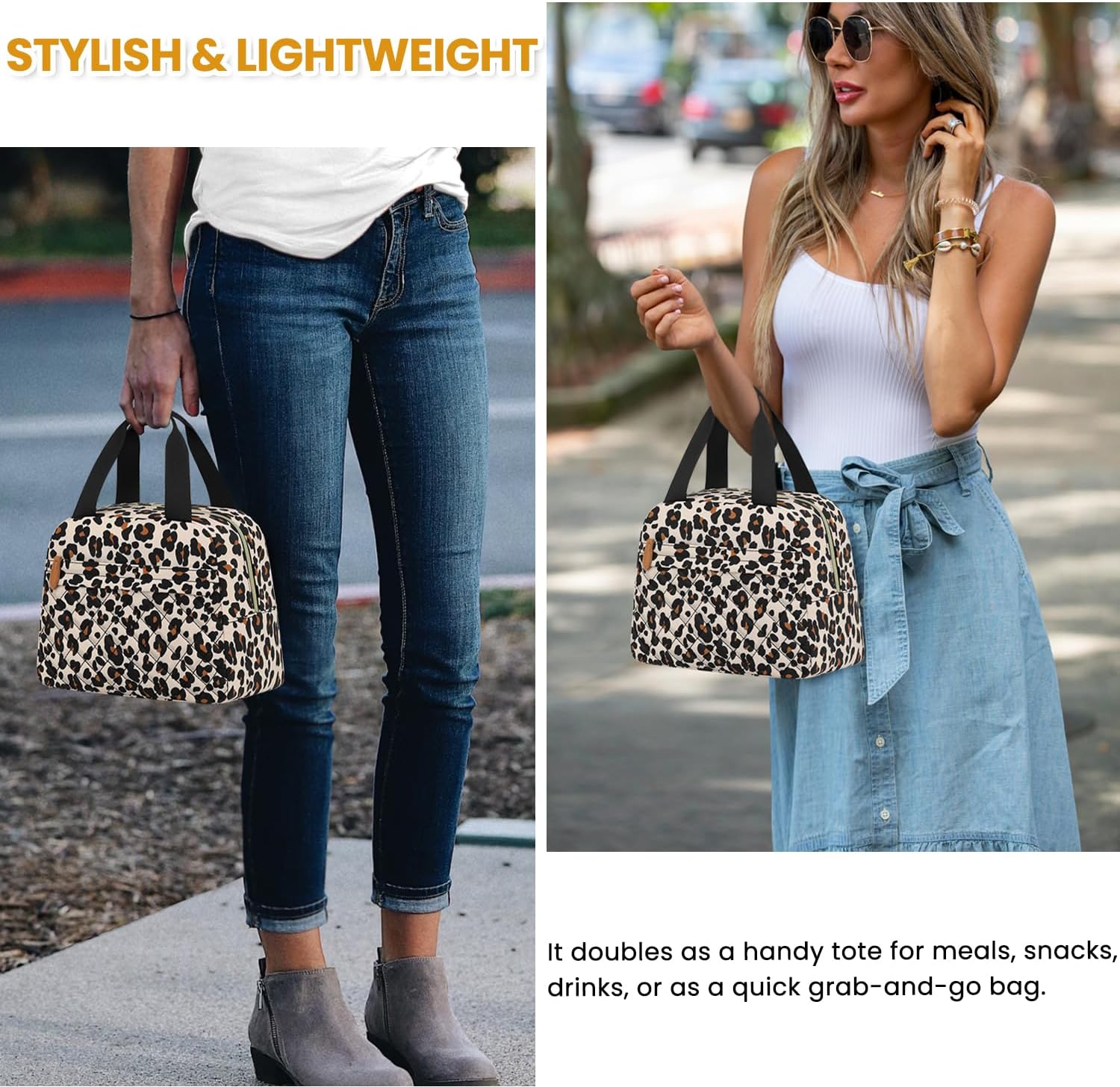 Detalle de ELONGRIVER Insulated Lunch Bag, Leopard