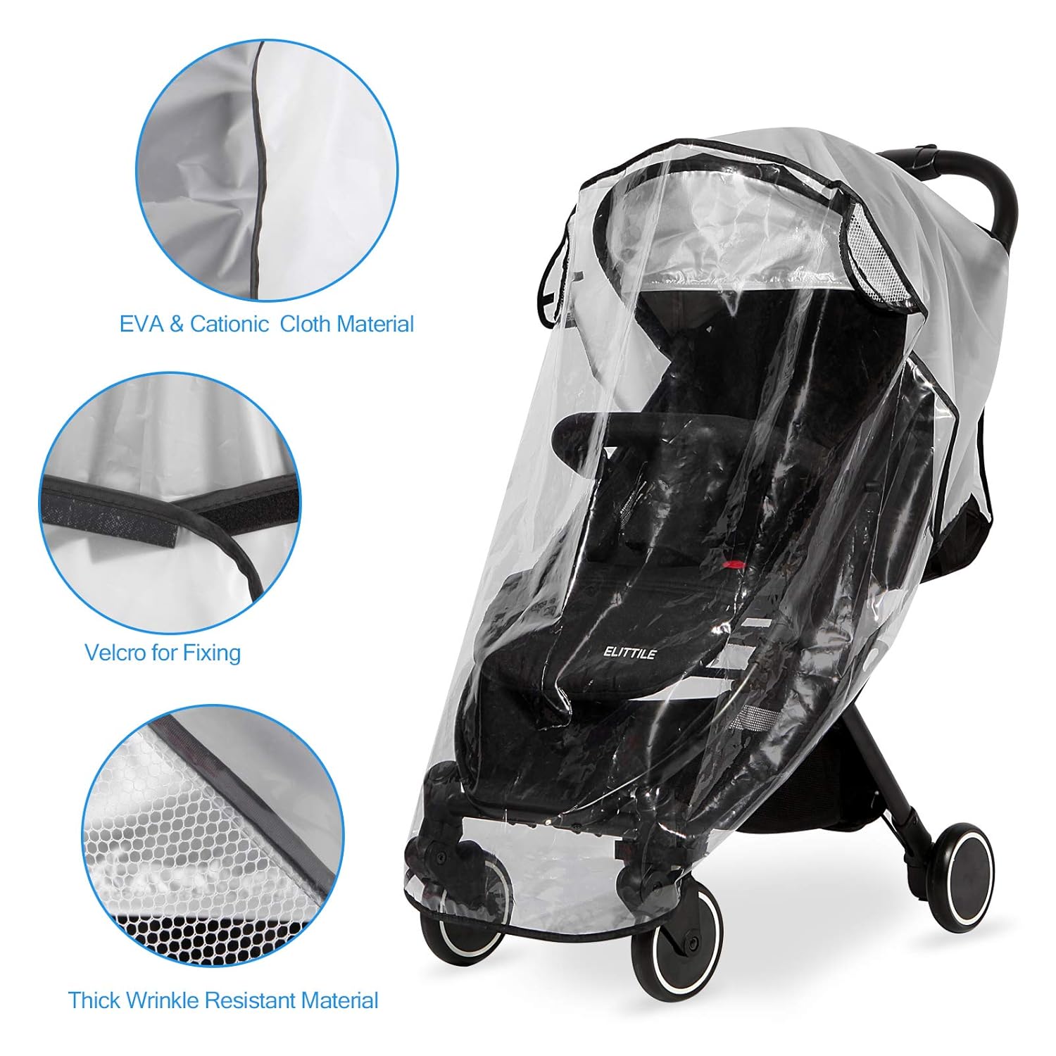 Thumbnail 2 de Hrzeem Regenschutz Kinderwagen – Universal Wetterschutz für Buggy & Reise-Kinderwagen