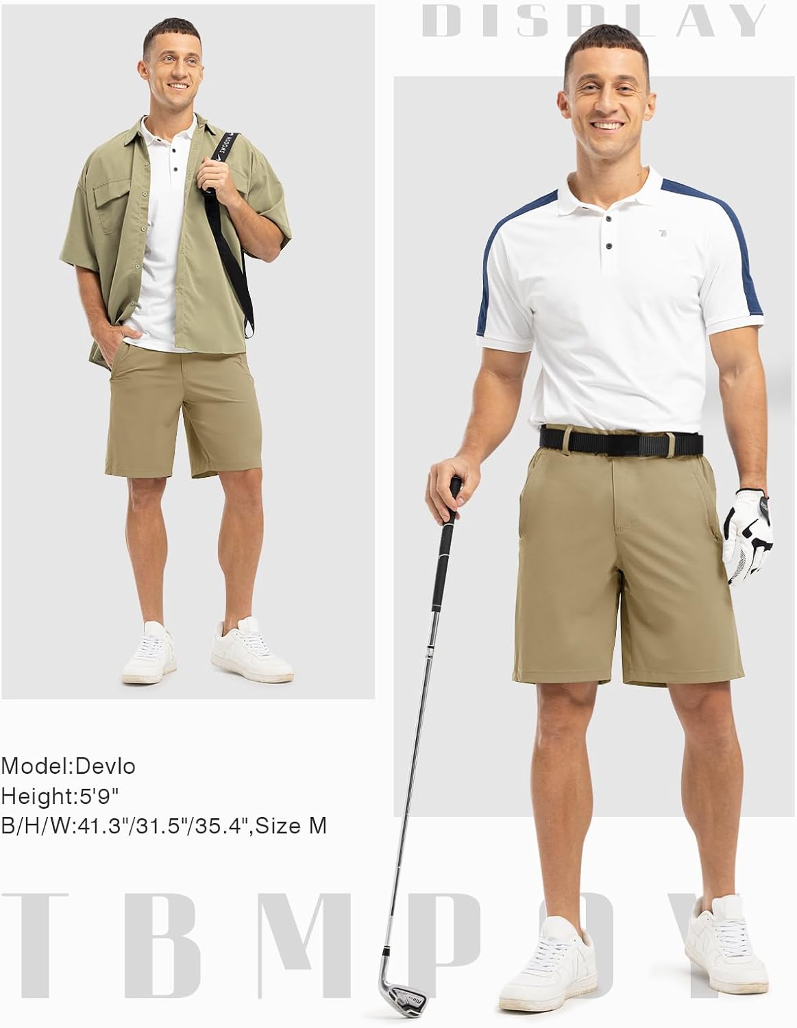 Thumbnail 6 de TBMPOY Men's 9" Golf Shorts: Stretch, Quick Dry, and Practical for Work or Play