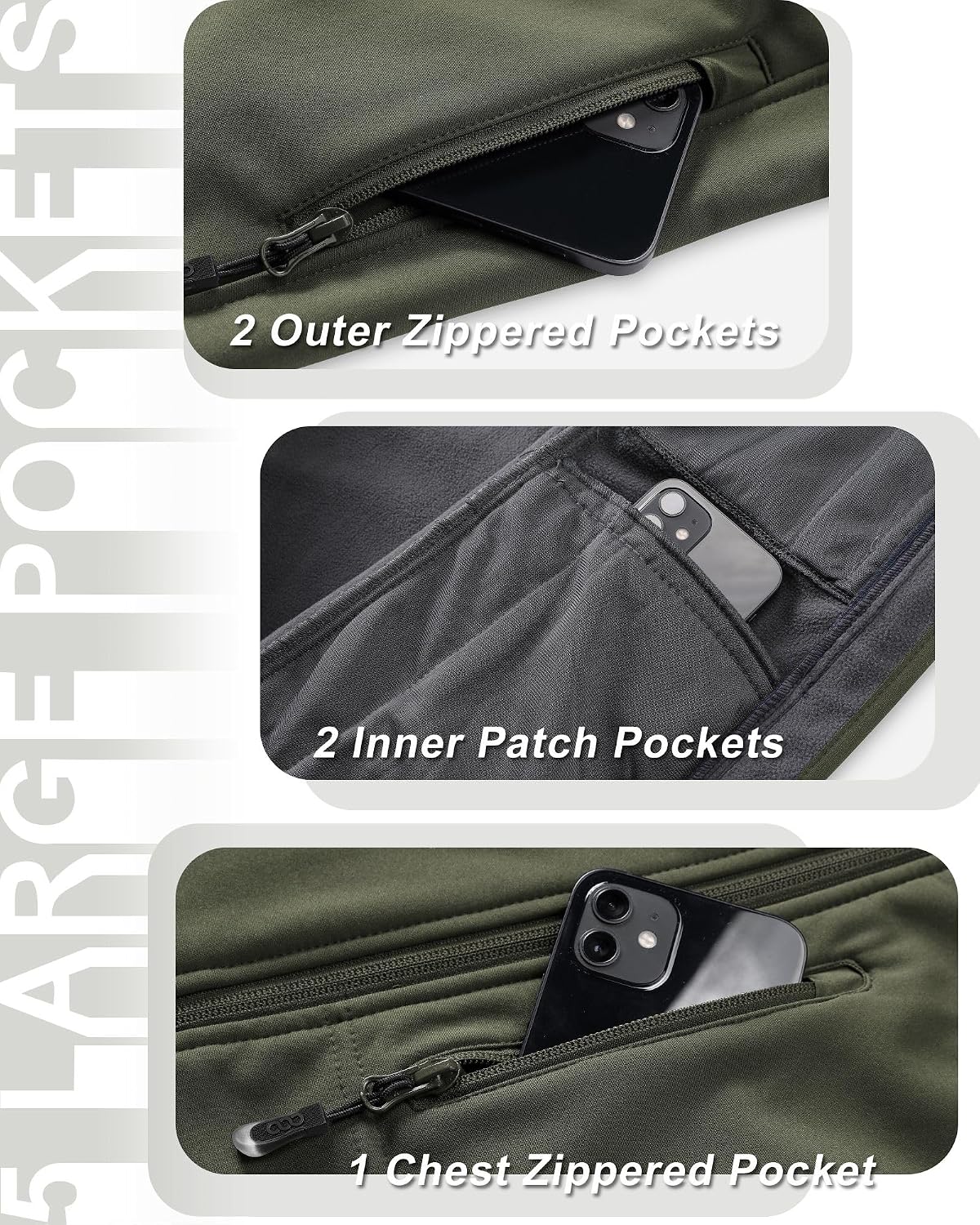 Detalle de 33,000ft Damen Softshell-Weste mit abnehmbarer Kapuze – wasserdicht, winddicht, mit Fleece-Futter und 5 Taschen
